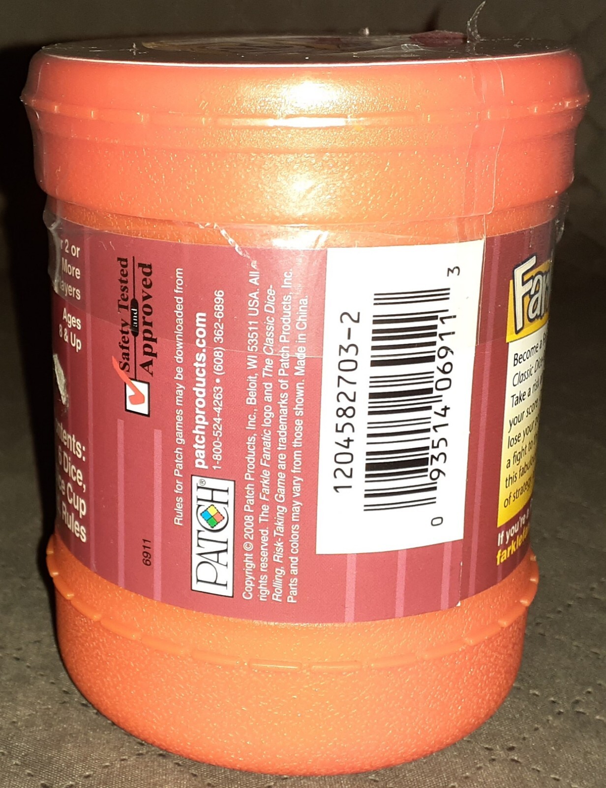 2008 Farkle Dice Game – Sealed Orange Container – New!