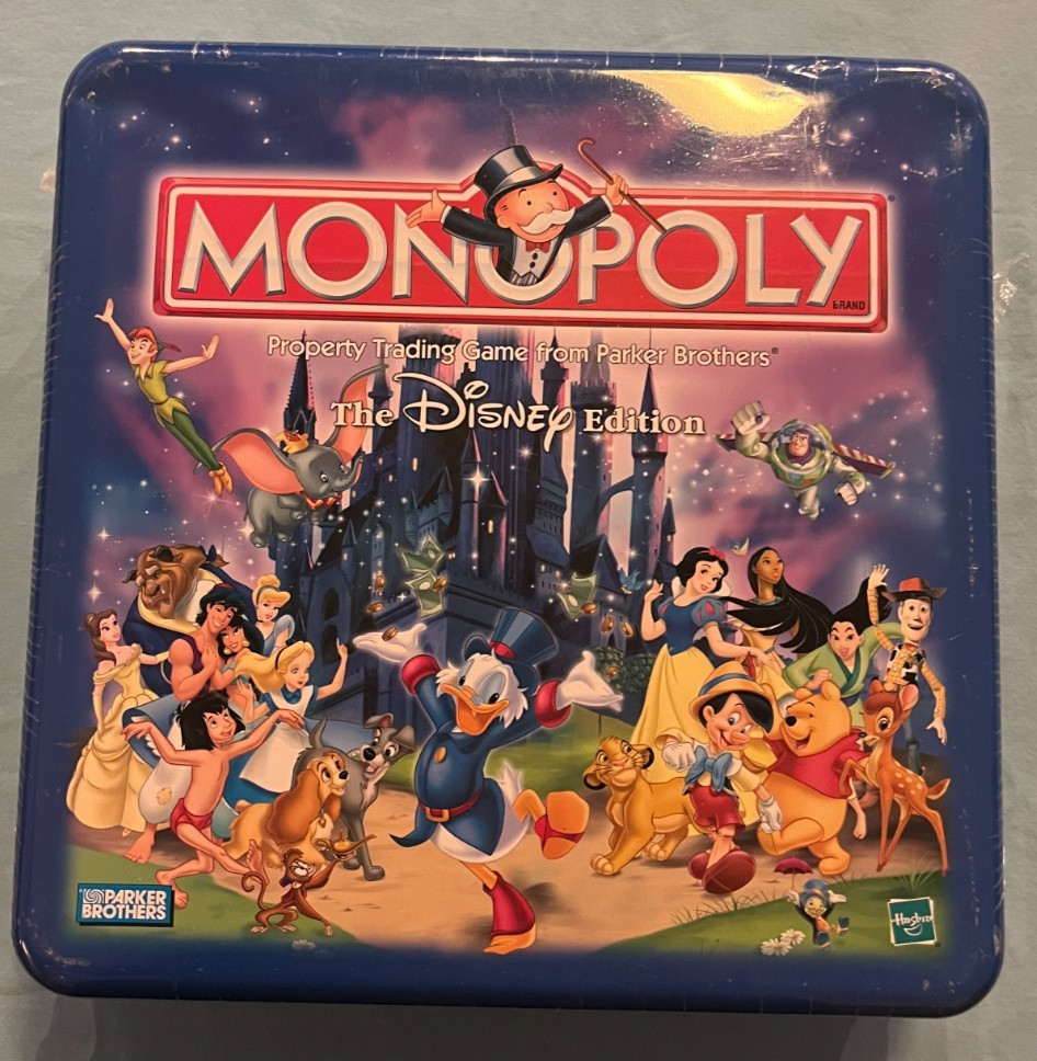 Monopoly The Disney Theme Park Metal Tin Edition 2001 Parker Brothers Complete