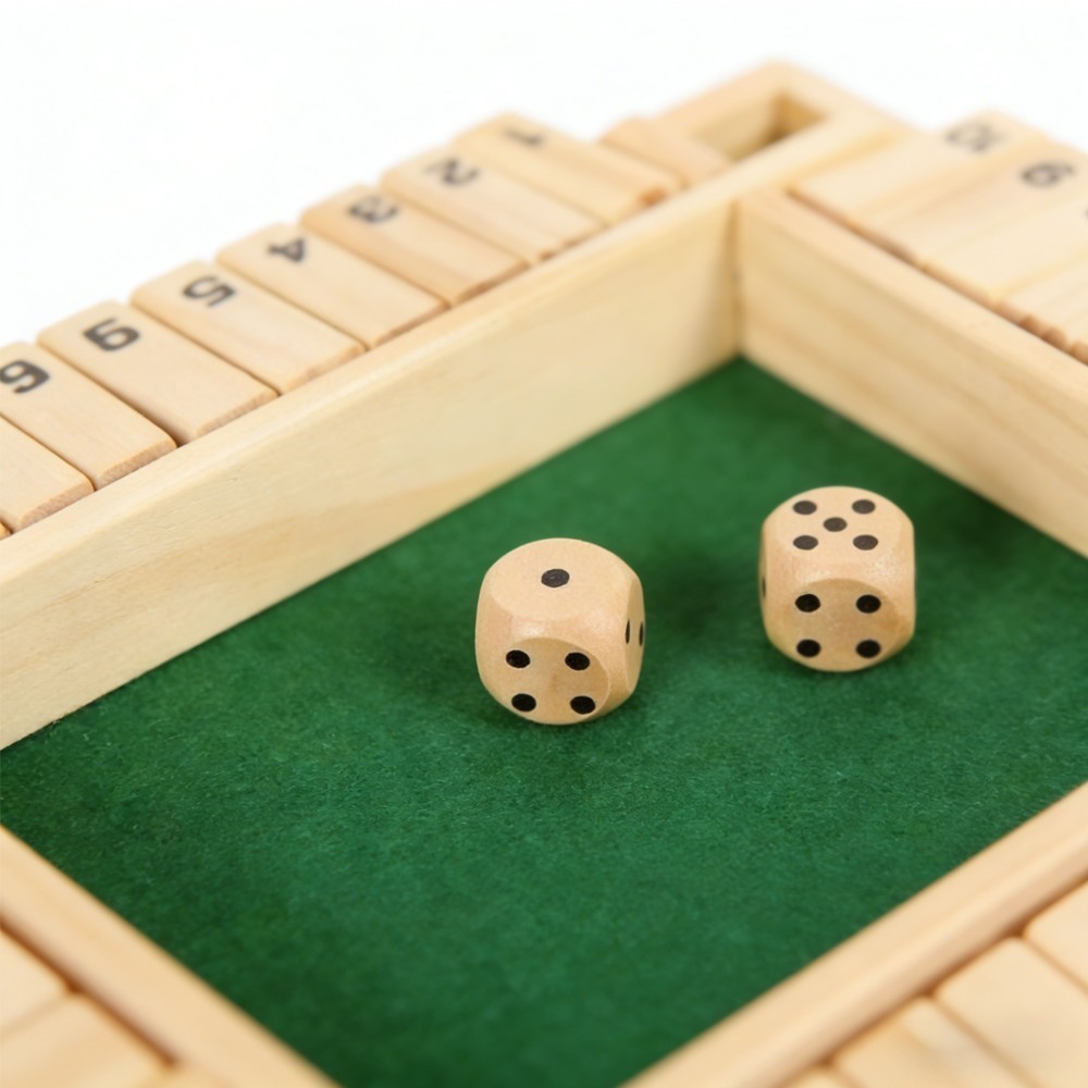 4-Player 10 Number Shut The Box Dice Game. Family Party Porch Pub Bar Board Game