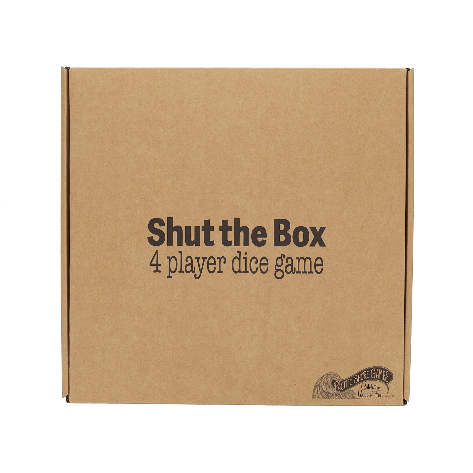 Pacific Shore Games 4 Player Shut The Box Dice Game, Natural Solid Wood, Large