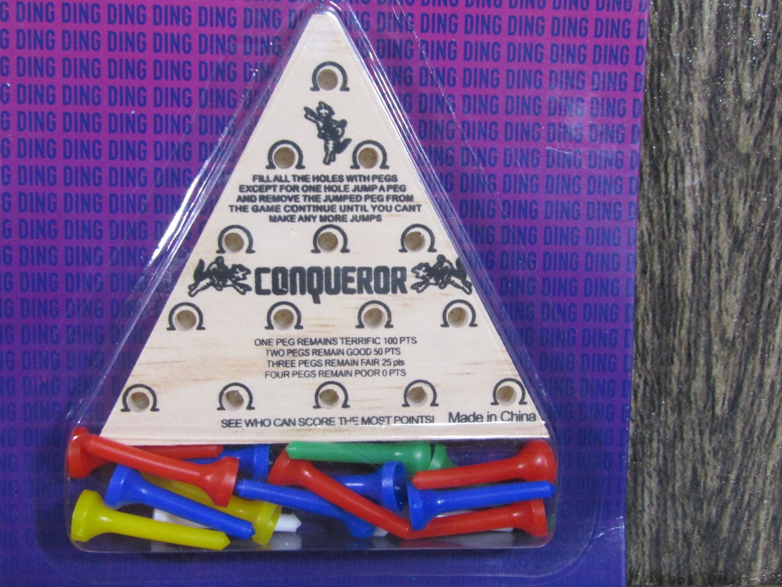 New Dave & Buster’s Tricky Triangle Wooden Peg Game Brain Teaser Party Favors