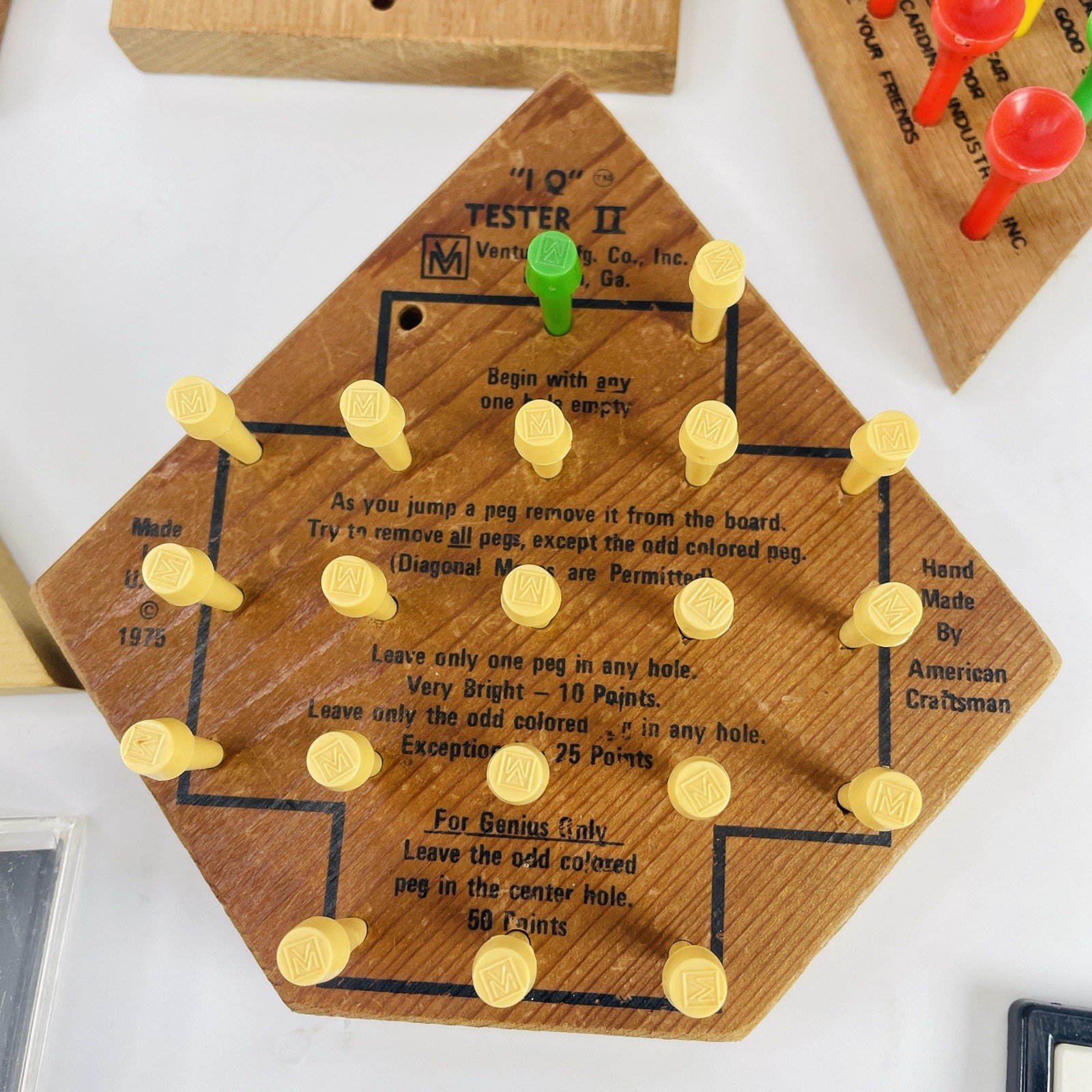 7 VTG Cardinal Reiss PEG & WOOD Brain Puzzler Games Mind Magic Starburst ETC