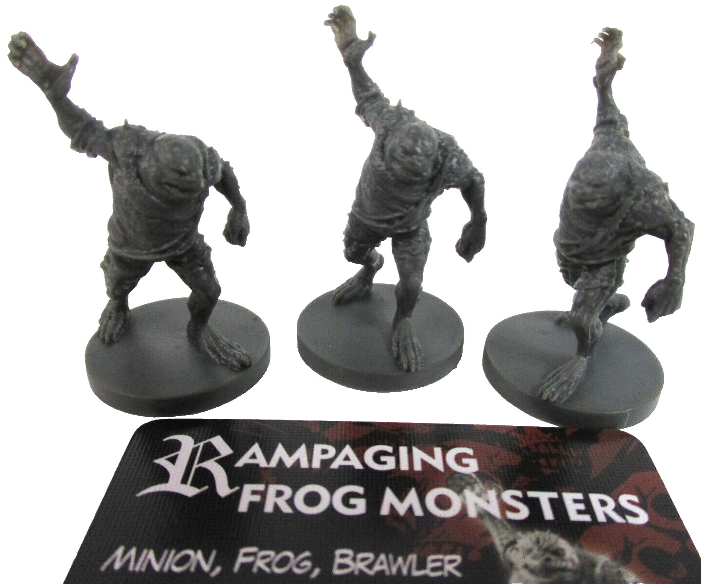 HELLBOY: The Board Game 3x RAMPAGING FROG MONSTER Minis & Card NEW!!