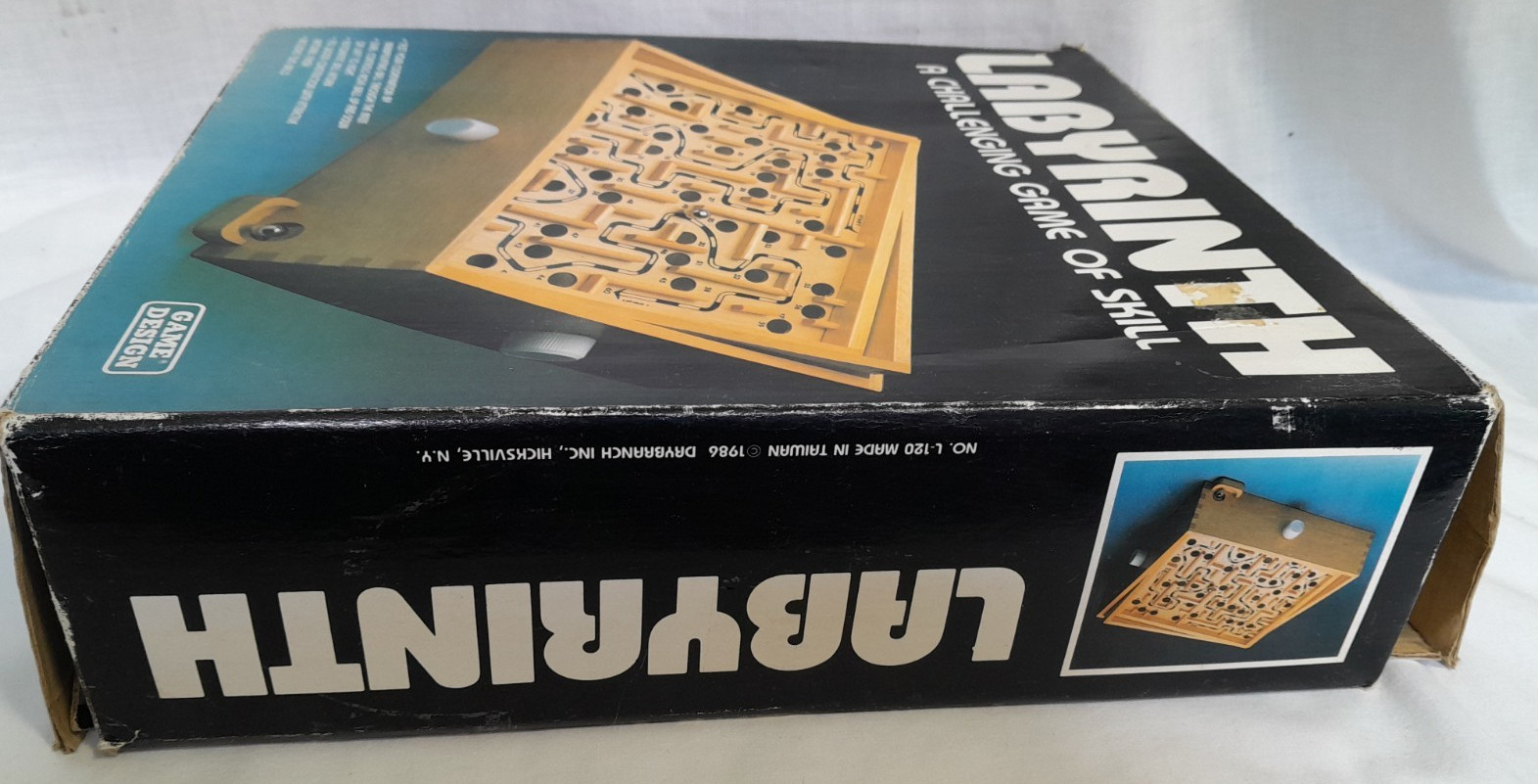 Vintage Labyrinth Skill Game Wooden Maze 1986 Game Design w/1 white marble