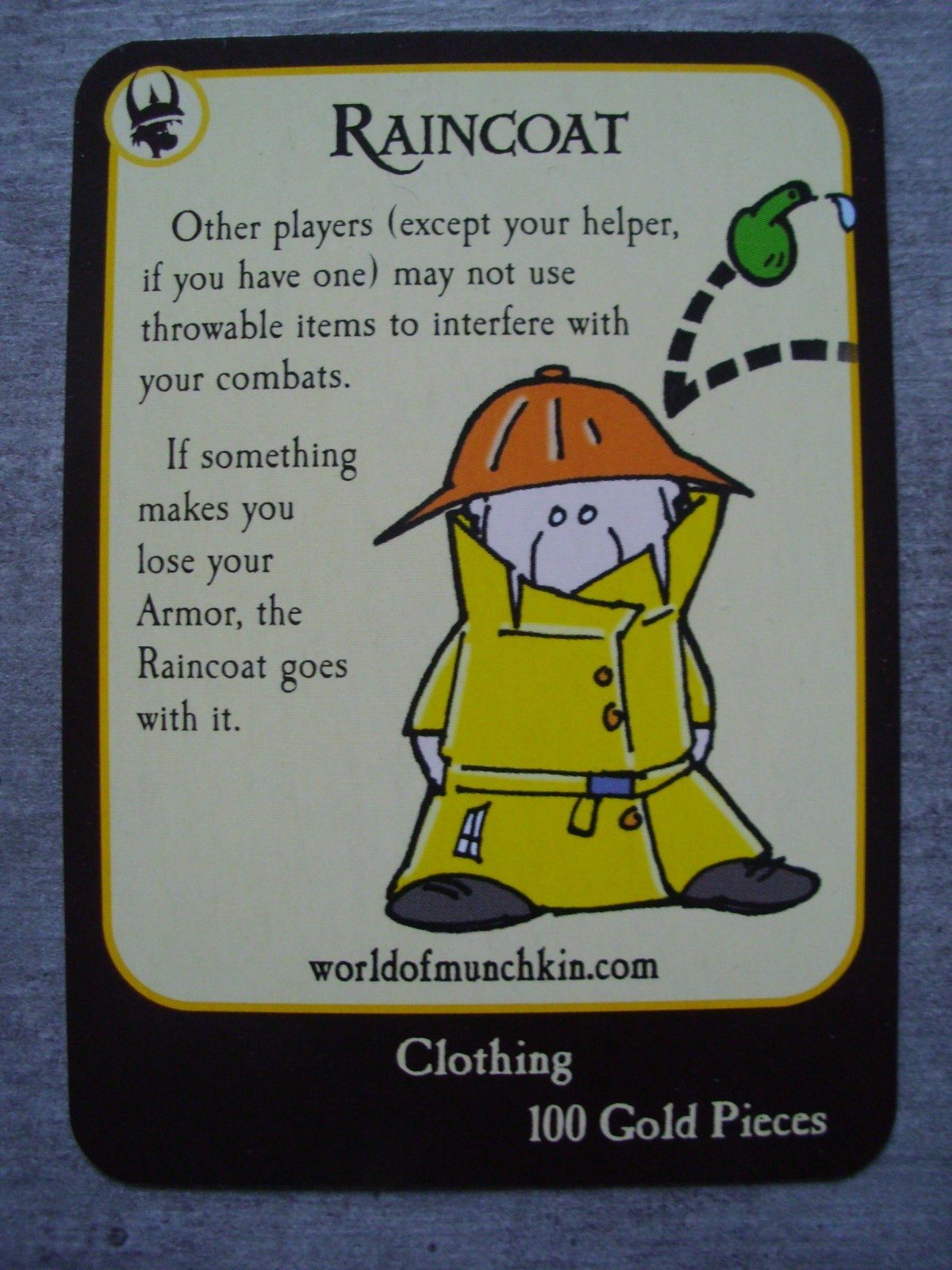 English Language Promo Card for “Munchkin Quest”: Raincoat