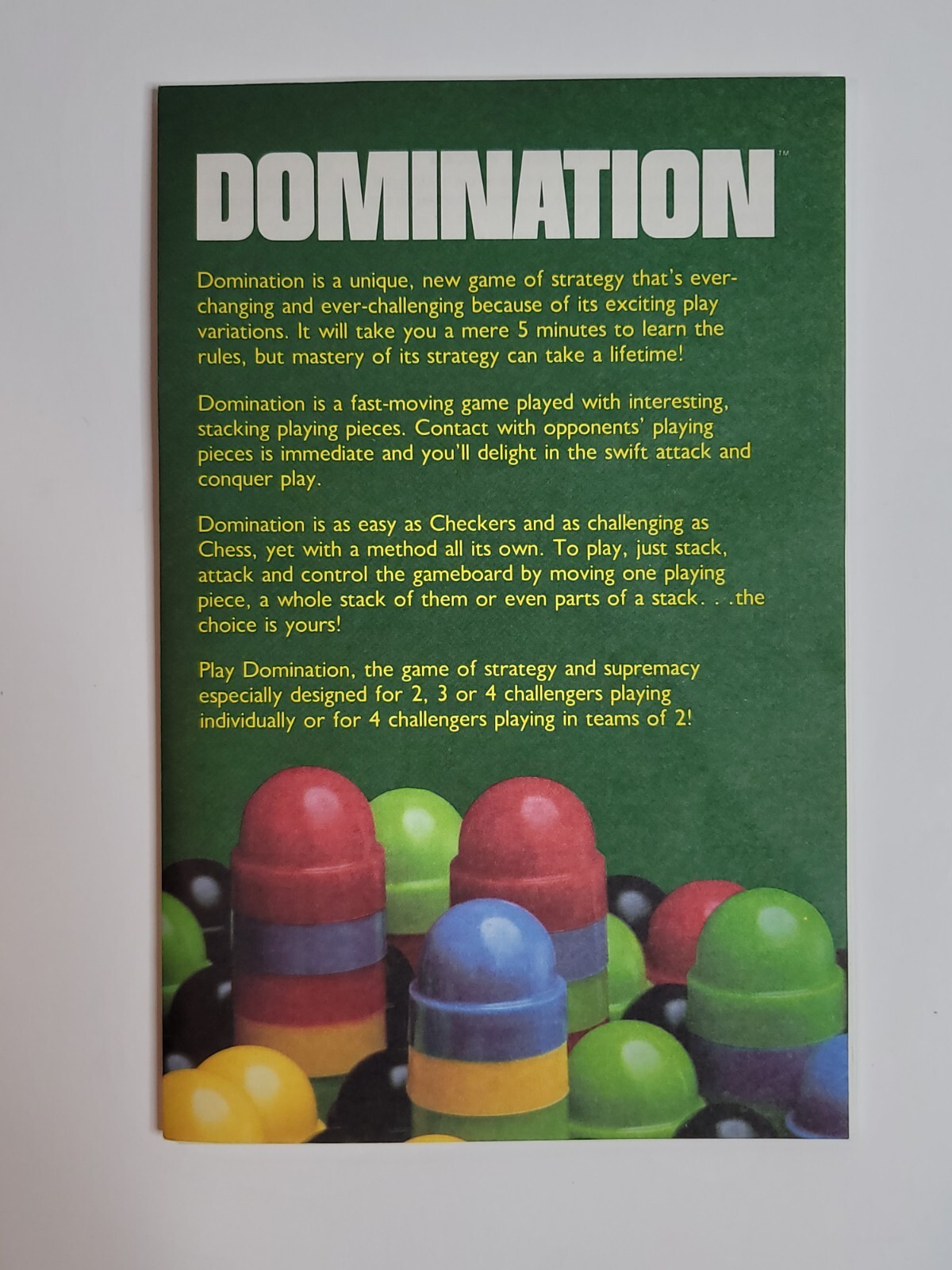 Vintage 1982 DOMINATION Board Game – Milton Bradley Battleship Risk Military OOP