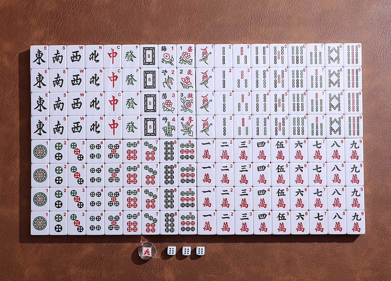 Professional Chinese Mahjong Game Set 146 Numbered Large Size Tiles with Carr…