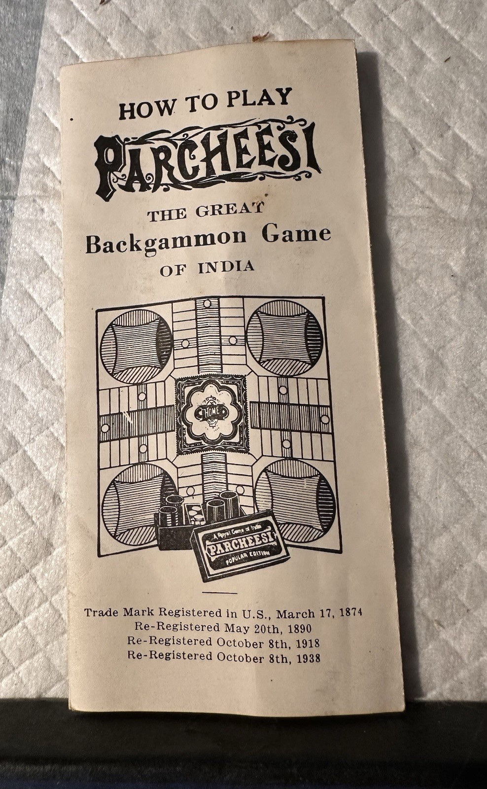 Vintage 1938 Selchow & Righter Parcheesi Box Game Parts Pieces Tokens Dice