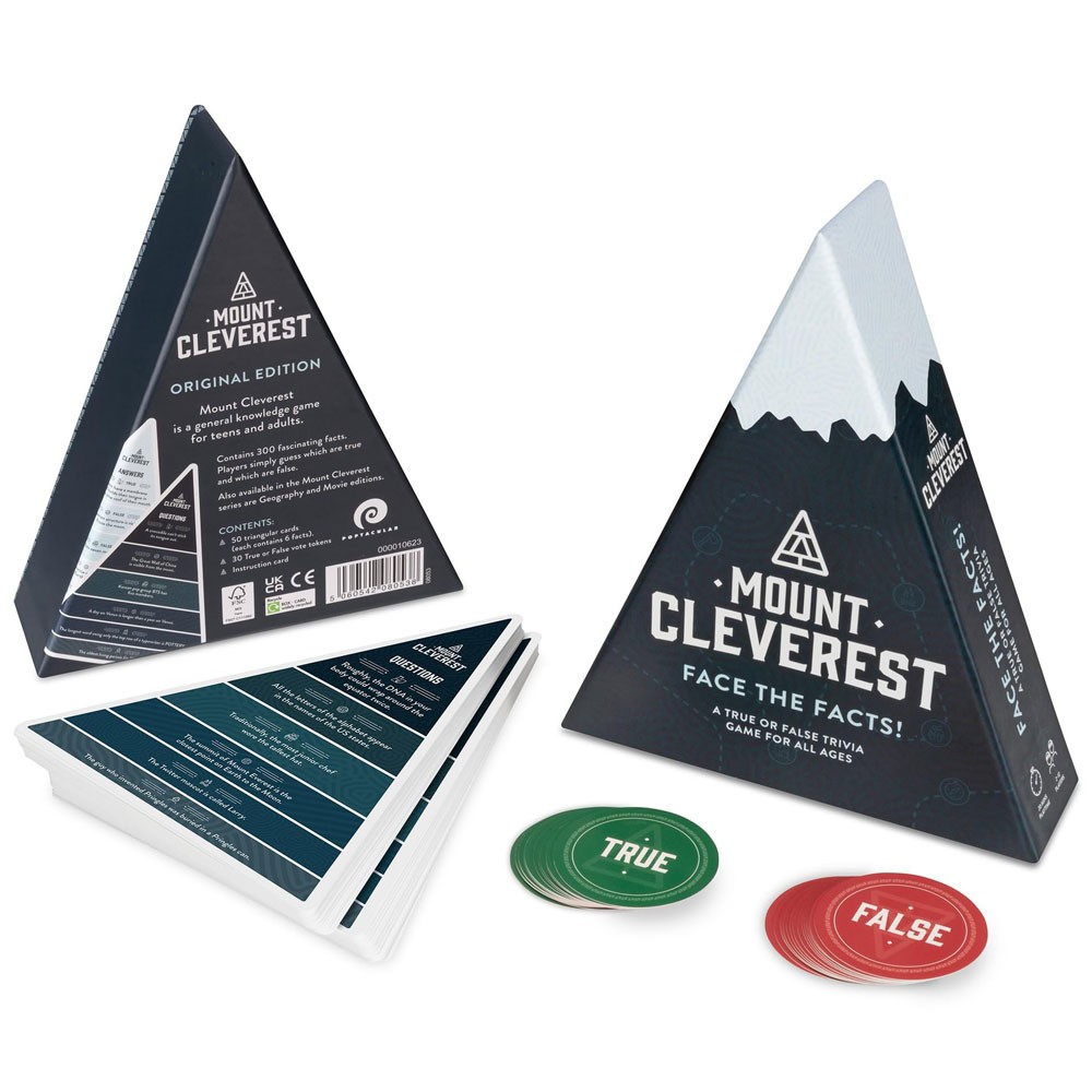 MOUNT CLEVEREST Trivia Game – True or False, Fun Family Travel Game AE