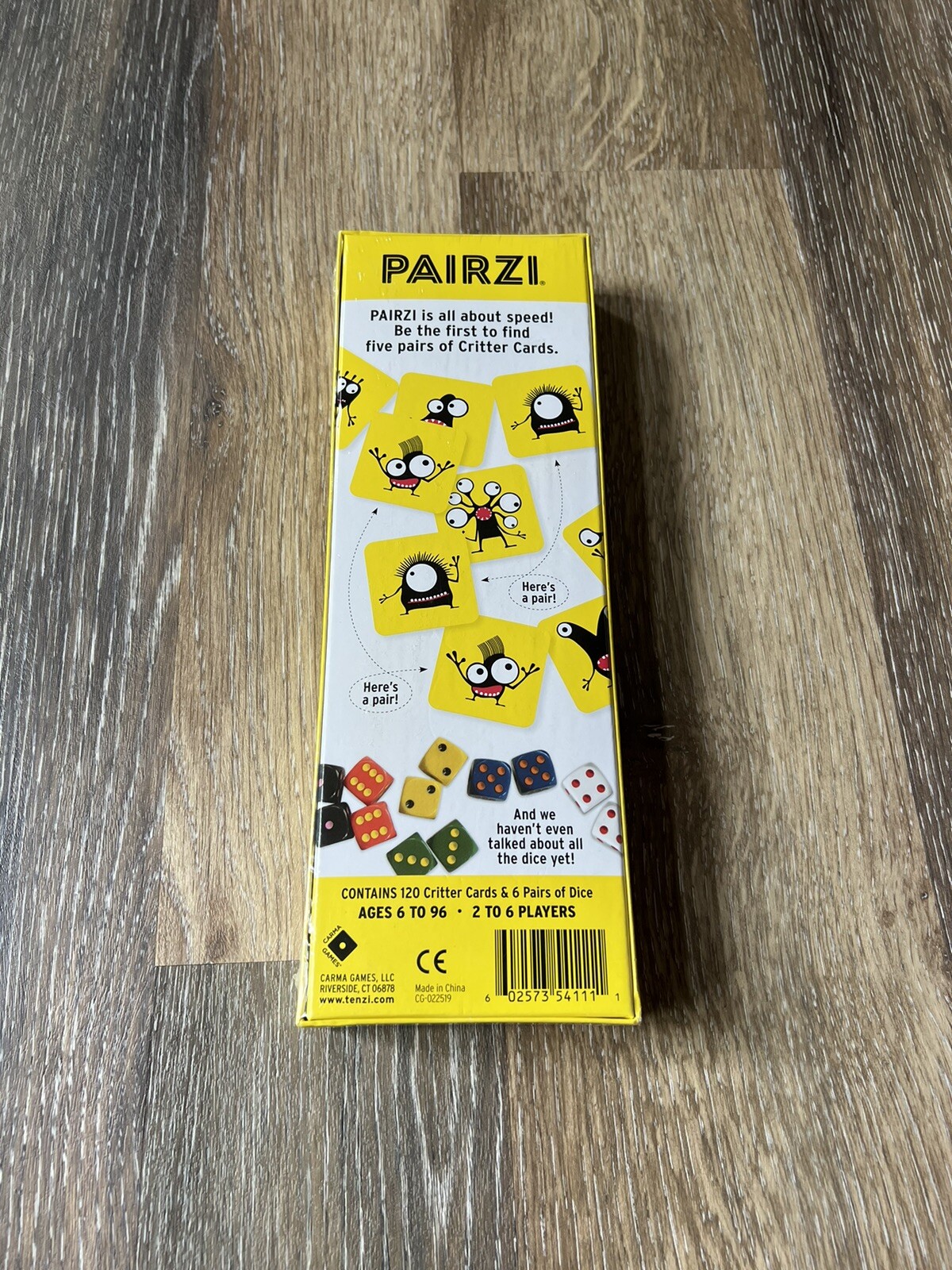 Pairzi Fast Critter Matching Card Dice Game Carma Games New & Sealed