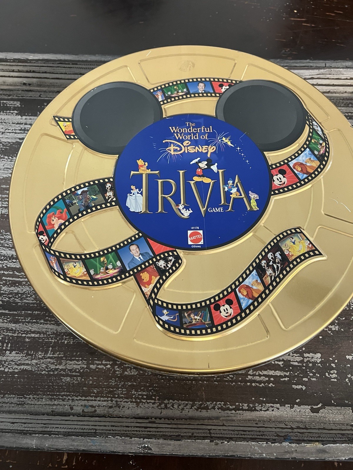 The Wonderful World of Disney Trivia Board Game Complete 1997 Metal Tin Case VTG