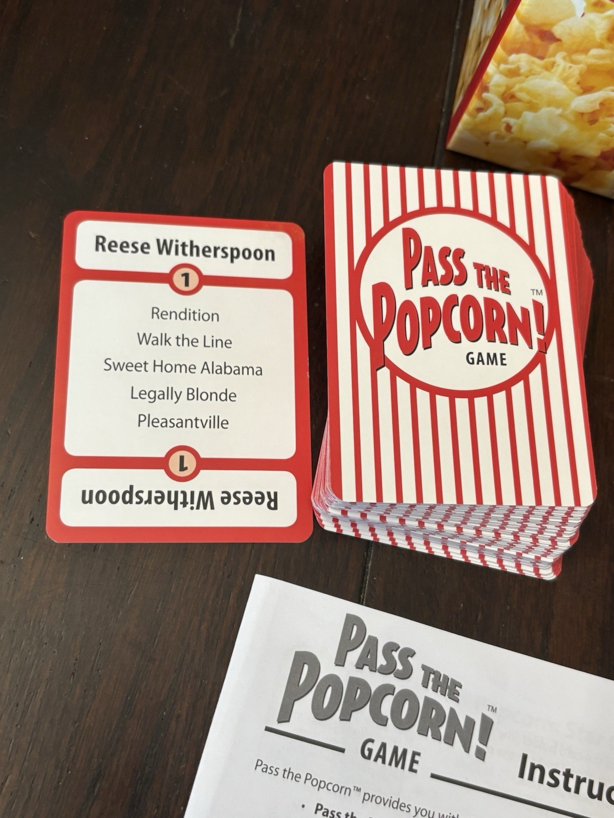 Pass The Popcorn Game Fast Pace Family Movie Trivia Game Complete