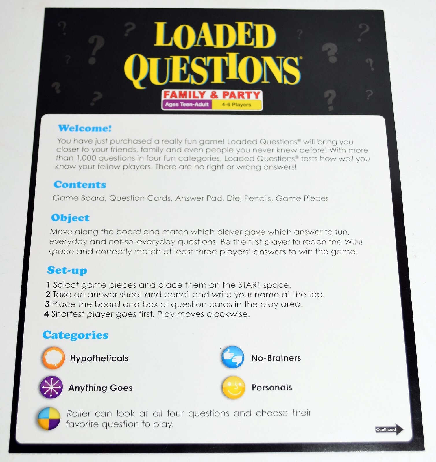 Loaded Questions: 4 – 6 Players Board Game by All Things Equal, Inc.