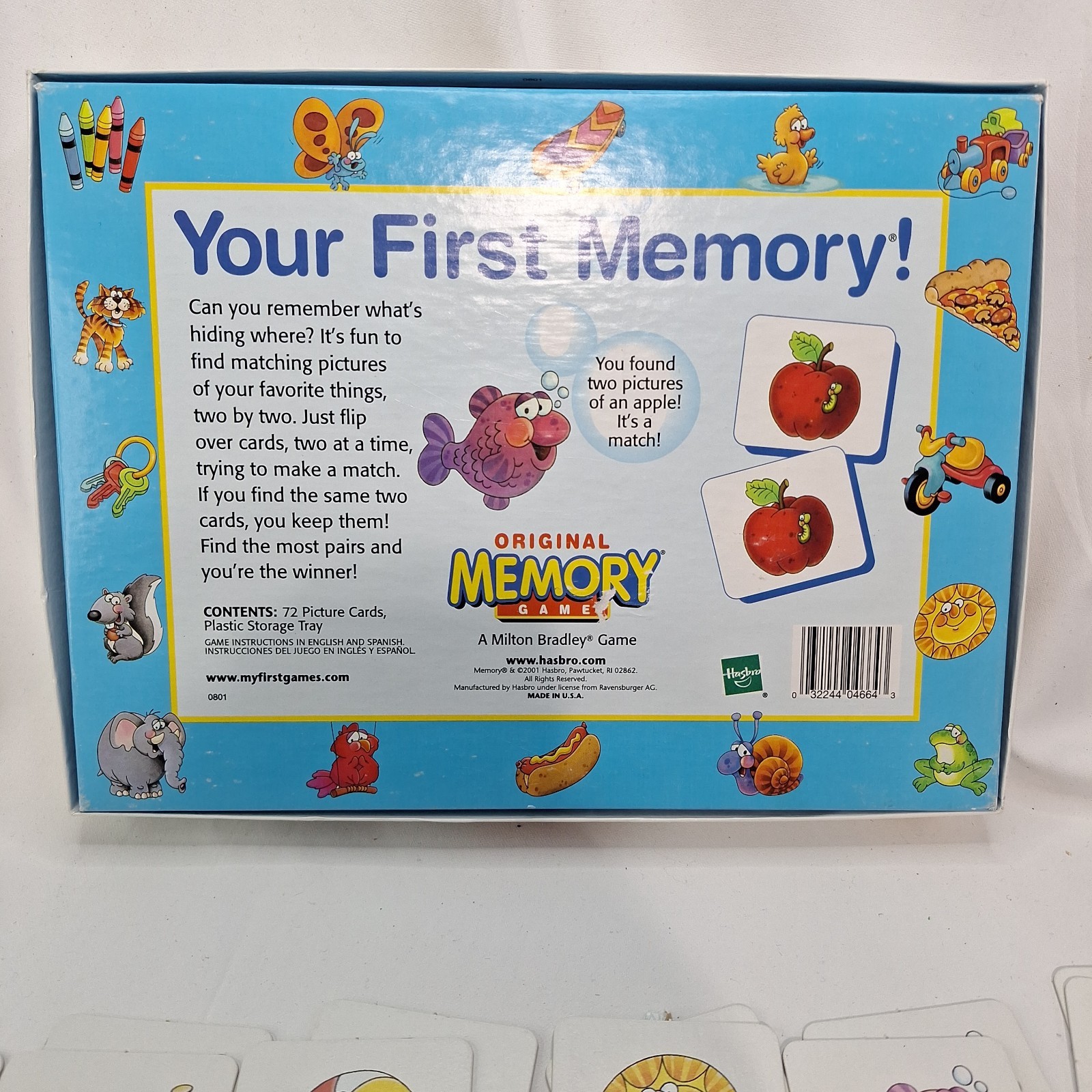 Vintage Original Memory Matching Game 2001 Milton Bradley *INCOMPLETE * 33 of 36
