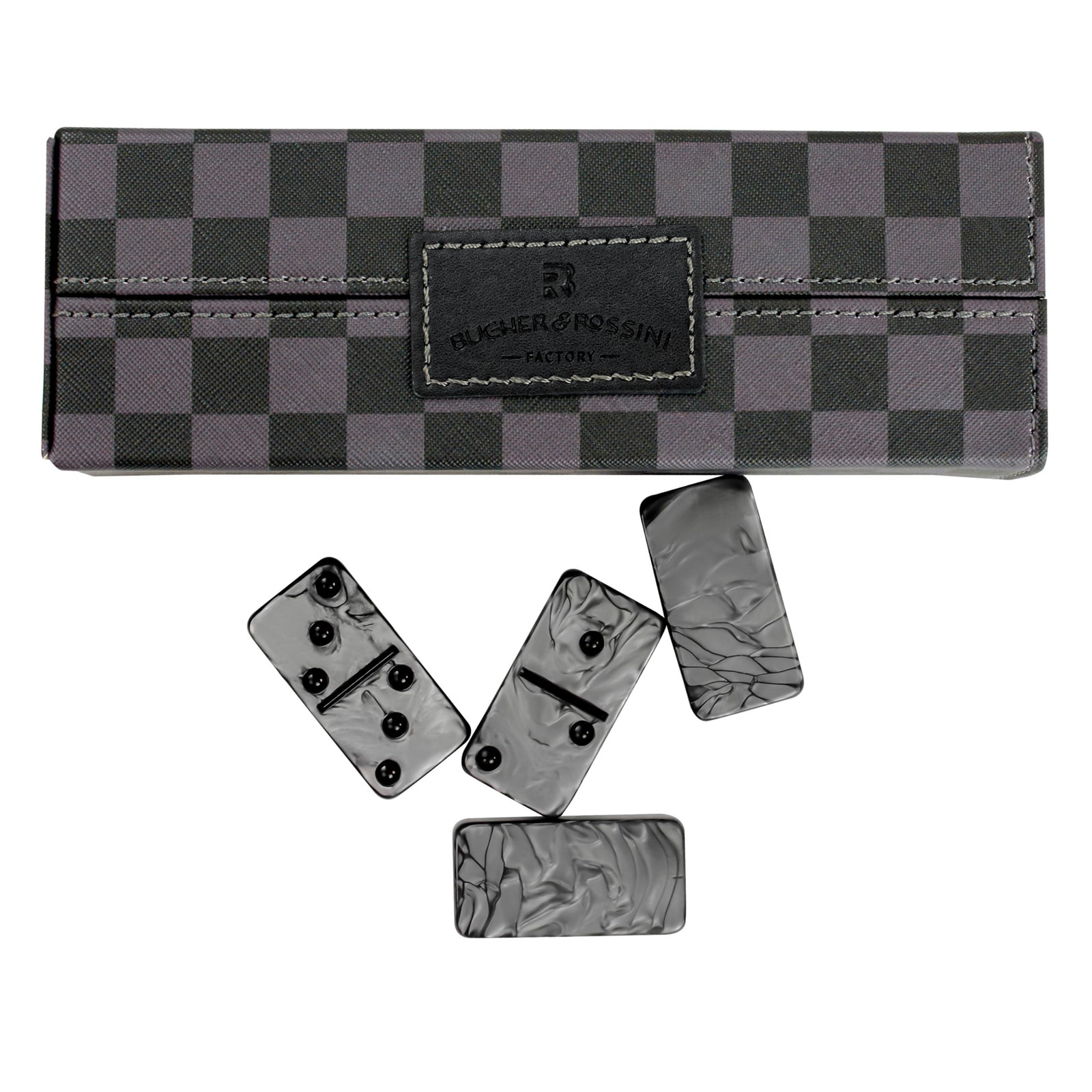 Dominos Set for Adluts – Double 6 Jumbo Domino – 11*2.2*2.76 inches, Gray