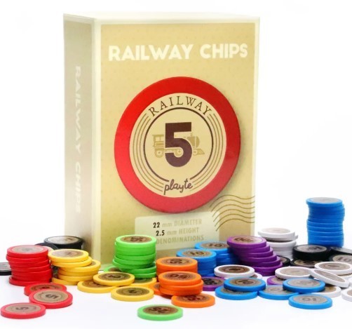 Playte Mini Chip 120 Premium Heavy 1.7g Board Game Tokens Set.