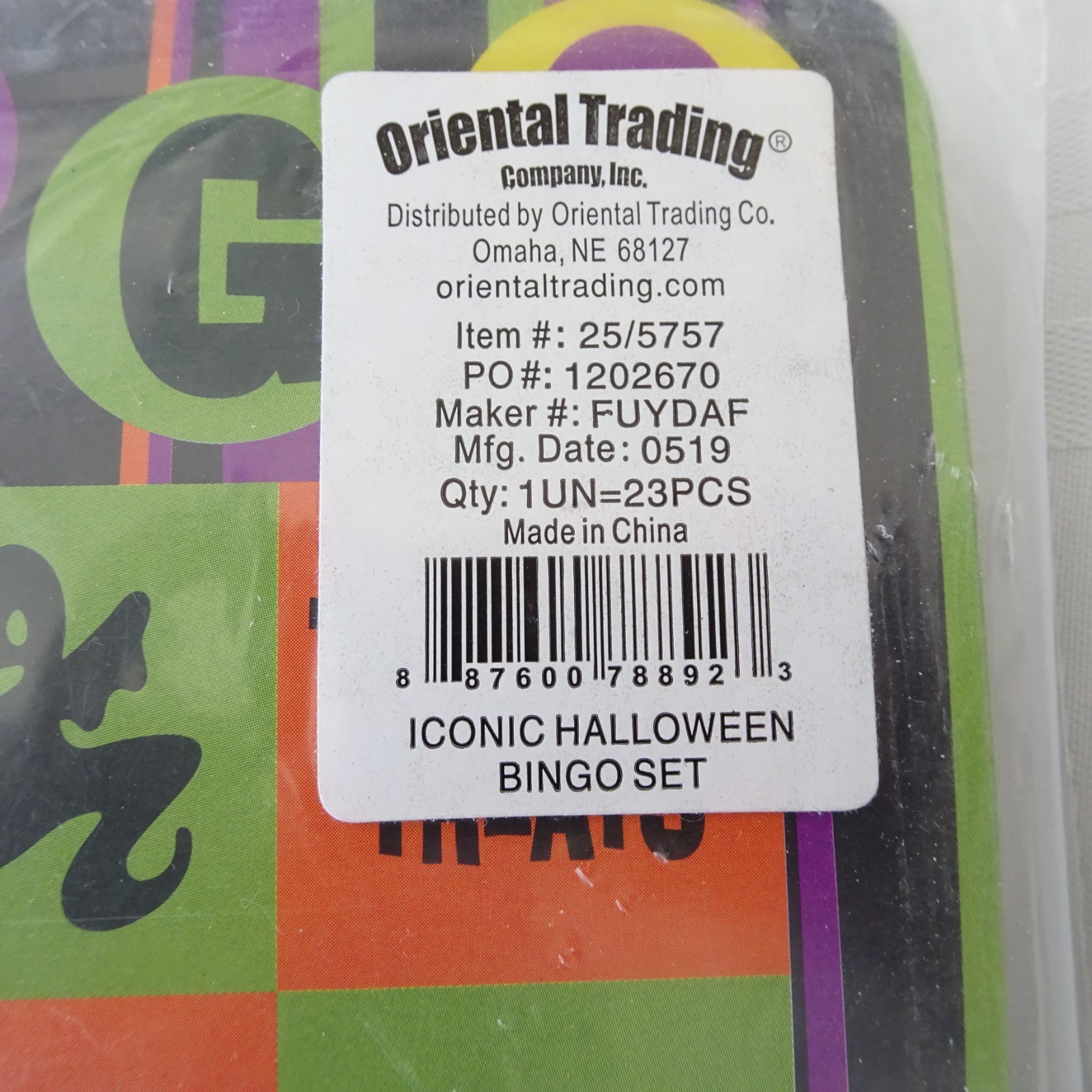 Oriental Trading Co Halloween Bingo Cardstock Game-2pks (23pcs/pk) 6″x7″
