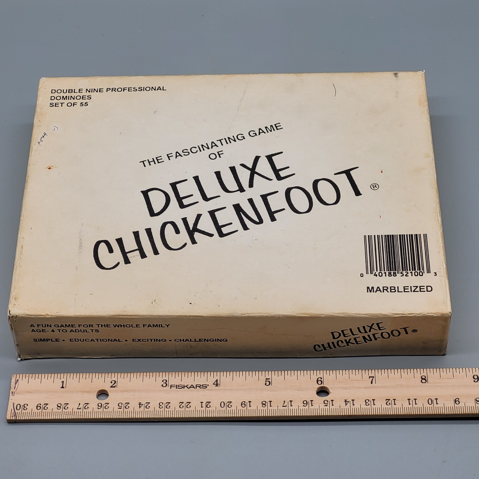 Vtg 1986 Deluxe Chickenfoot 55PC Multicolor Double Nine Dominoes Plastech