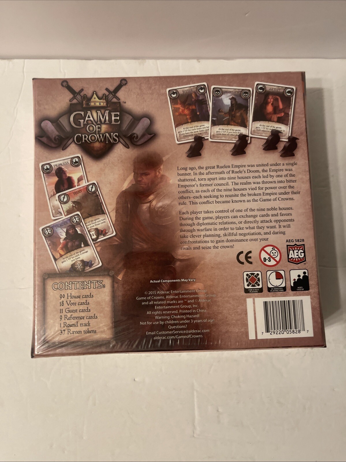ALDERAC AEG 2015 GAME OF CROWNS STRATEGY BOARD GAME w/ CARDS SEALED