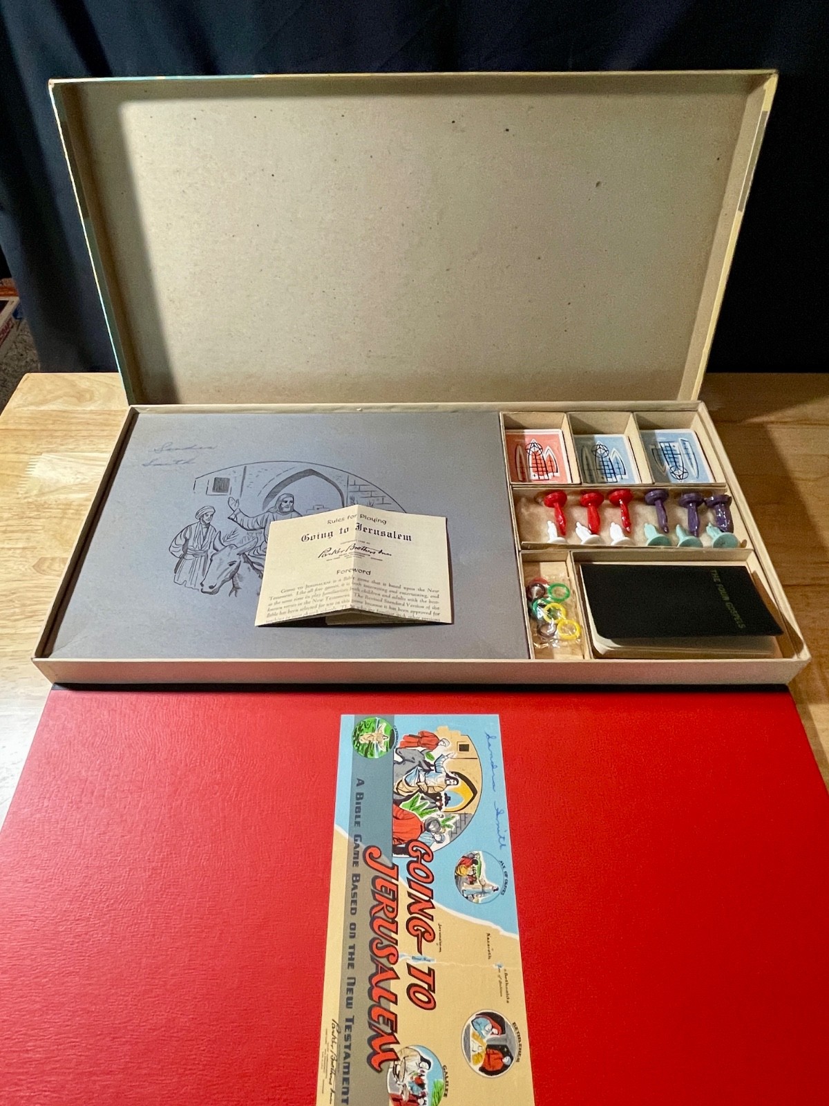 Vintage 1955 Parker Brothers “Going to Jerusalem” Bible Game – Complete