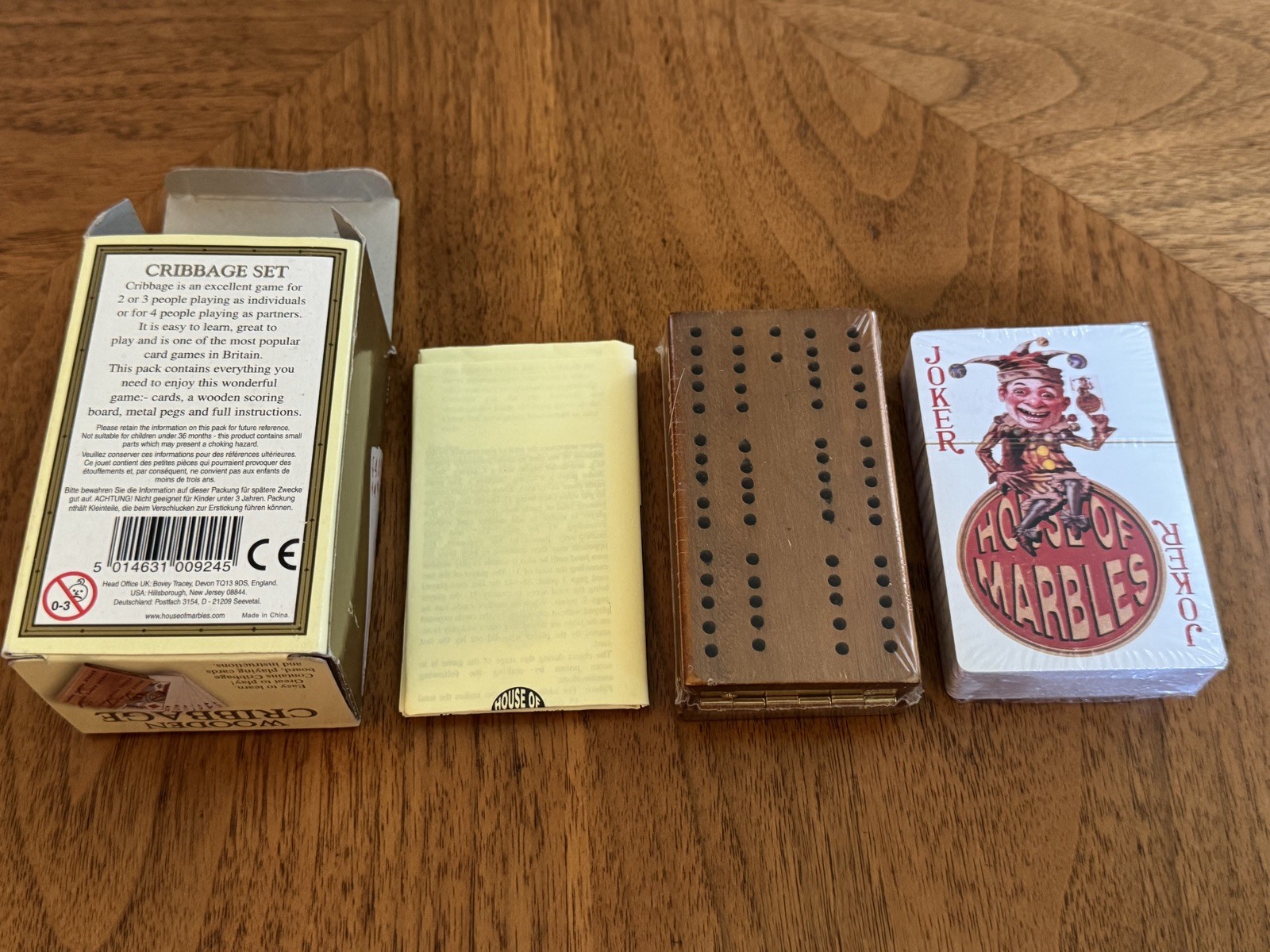 2 House Of Marbles Travel Size Mini Games Wooden Cribbage And 10 Pin Bowling New
