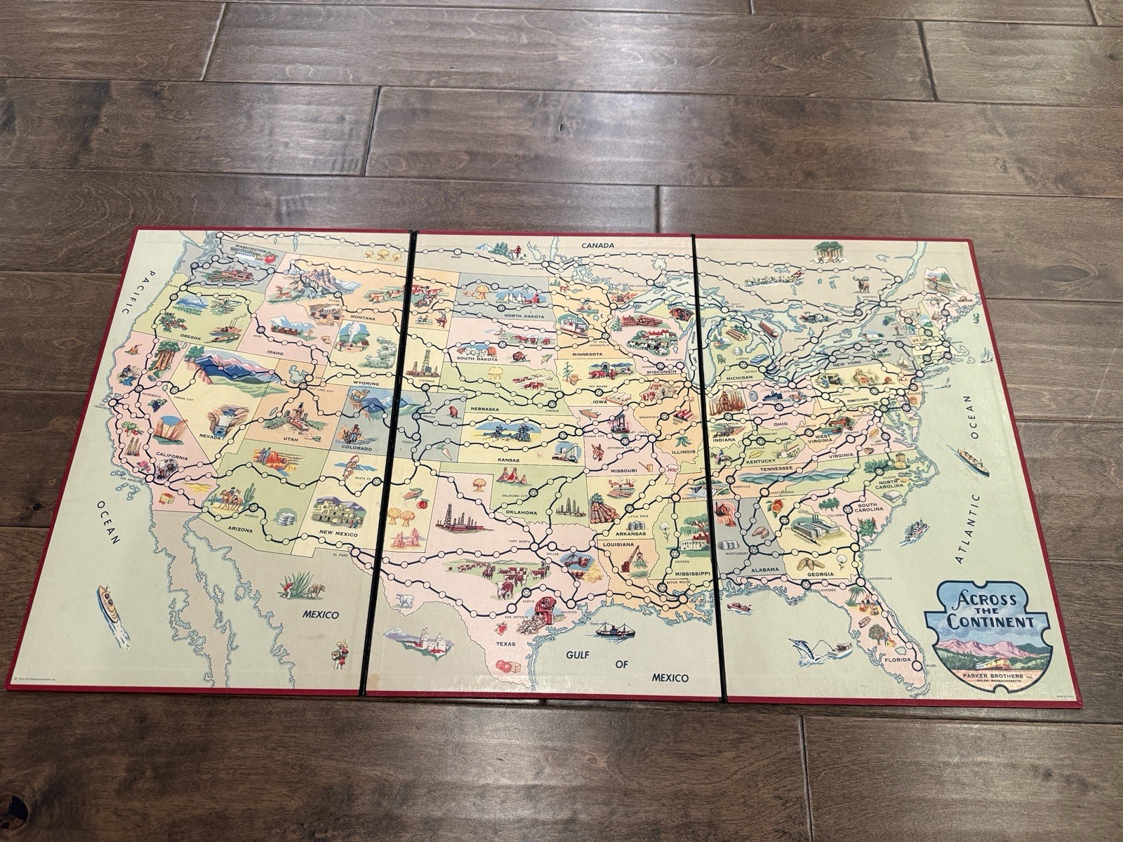 Across the Continent The United States Game by Parker Brothers 1952 *Read*