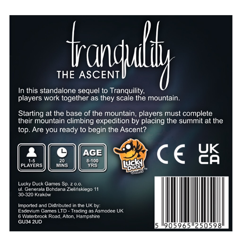 Tranquility The Ascent Stand-Alone Sequel Card Game Lucky Duck Games Family Solo