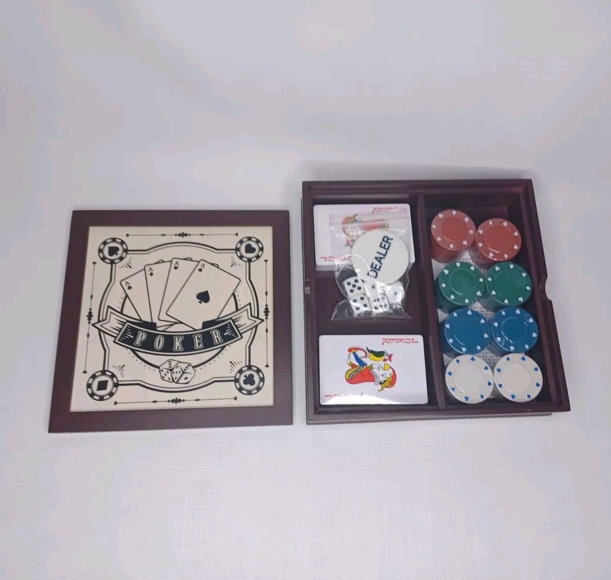 Poker Chips Cards Dice Set Game Box New Father’s Day Gift Idea