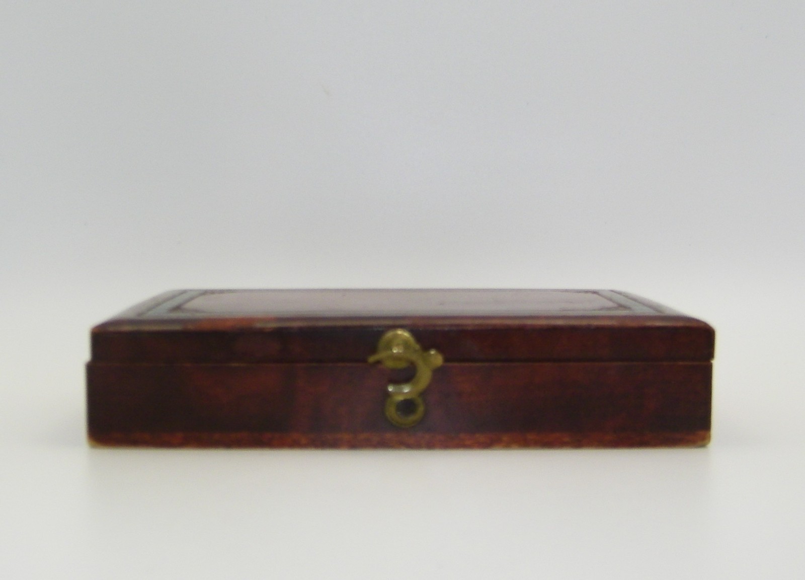 Antique complete Miniature Domino Set in Wood Portable Box Rich Patina