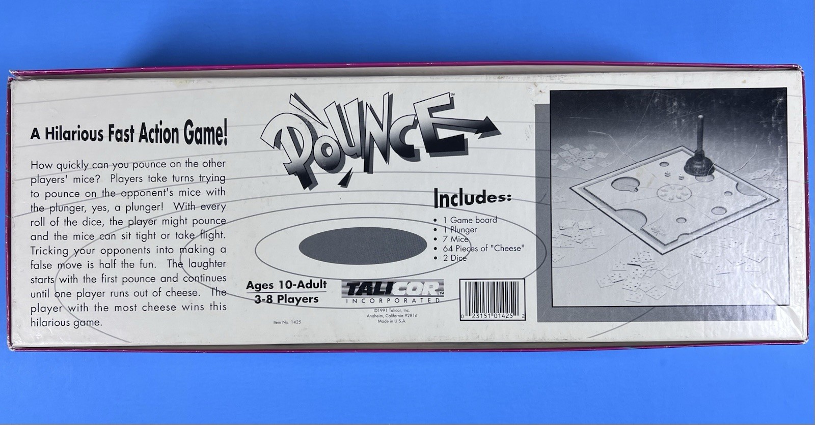 Vintage Pounce Board Game 1991 Talicor Plunger Mice Very Clean Incomplete Set