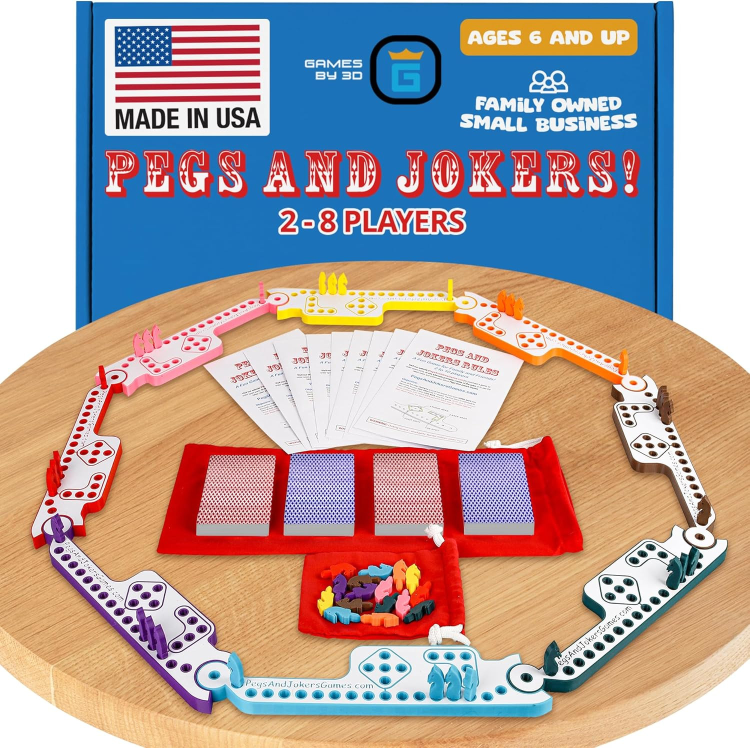 Pegs and Jokers Board Game – Strategic, Fun, Engaging, and Portable – Play with