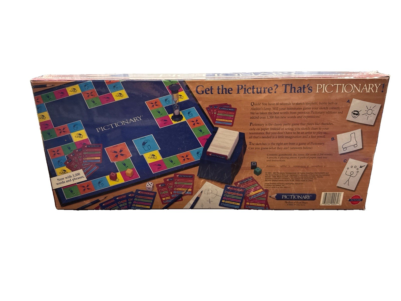 Vintage Pictionary 1997 Milton Bradley Board Game 90s – Family ~Brand New Sealed