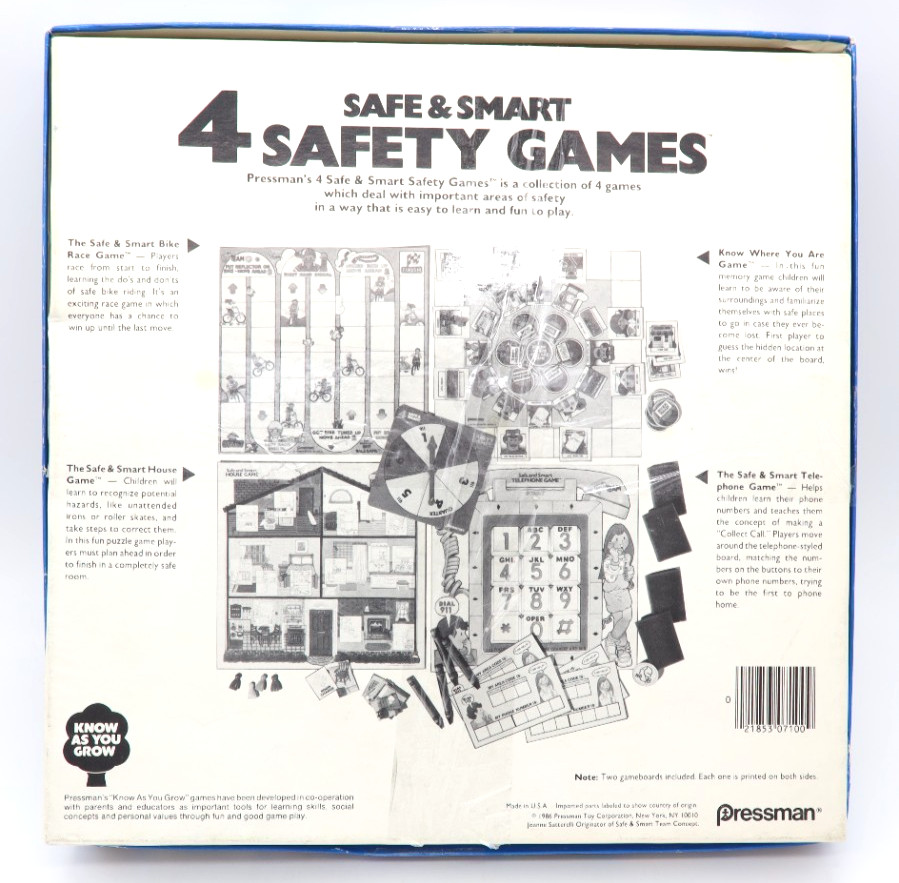 1986 Vintage Pressman 4 Safe & Smart Safety Games