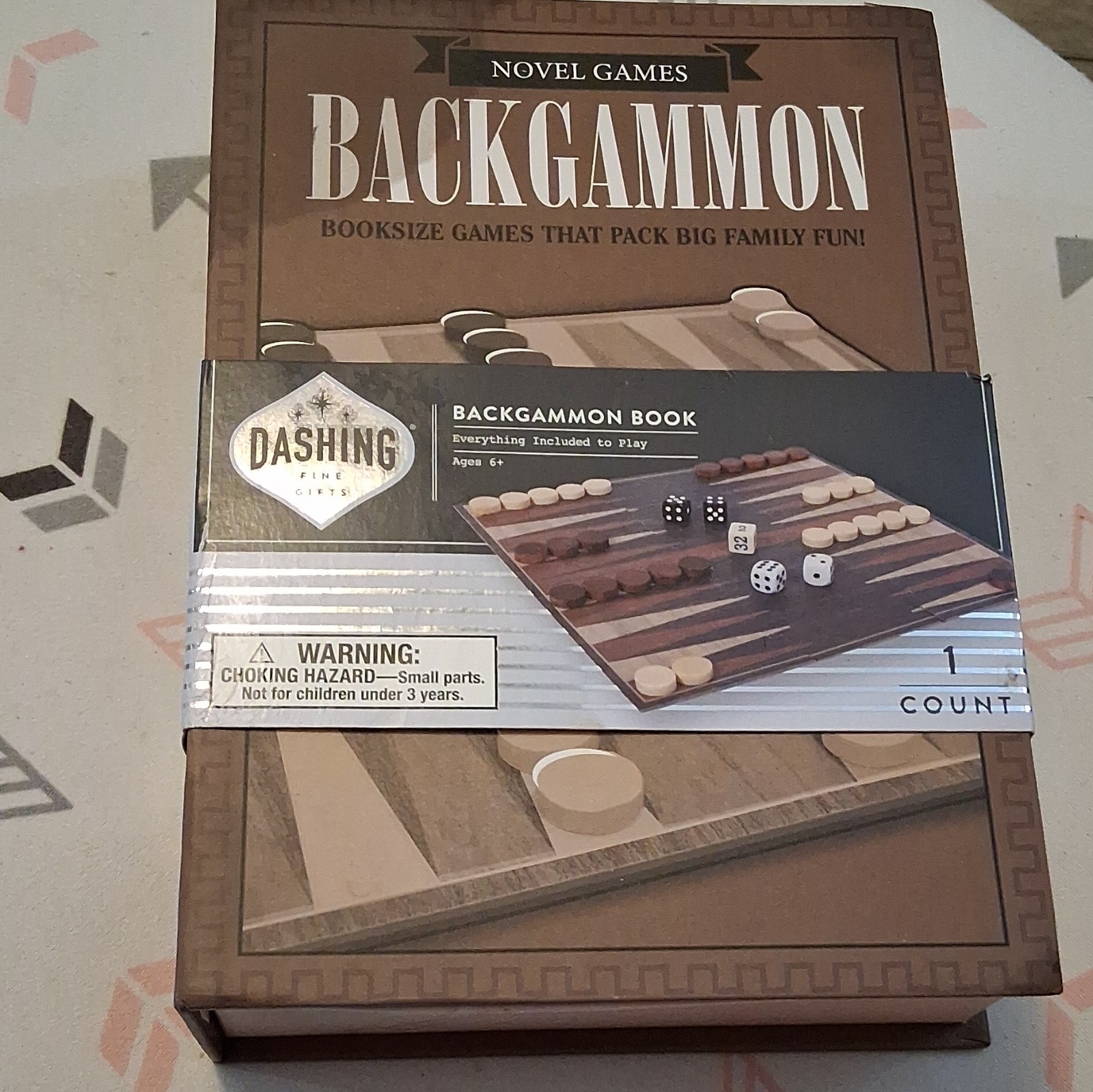 Dashing Fine Gifts Backgammon Booksized Game Set 2 Players 906689