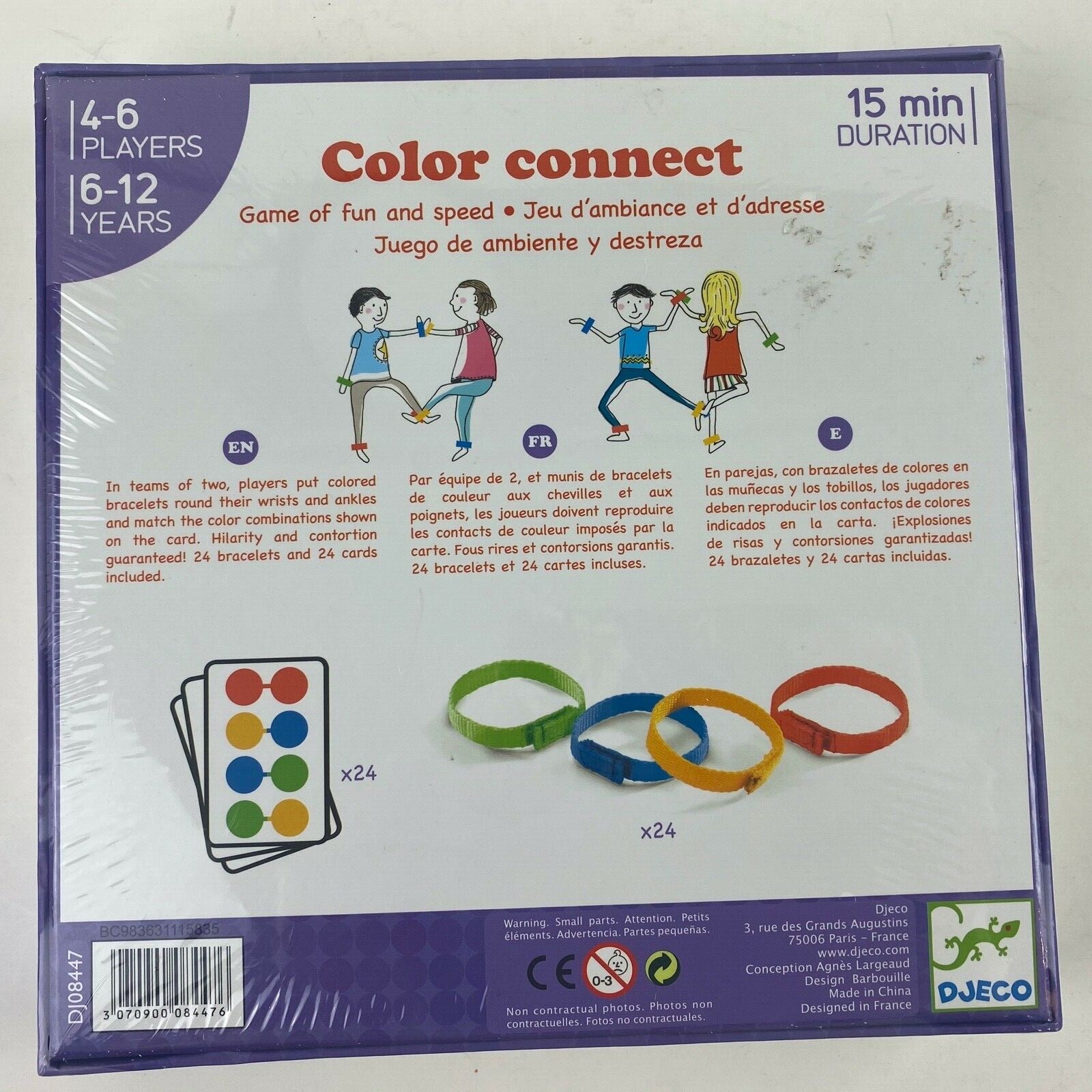 NIB Djeco Color Connect Game of fun and skill for Ages 6-12 years NEW