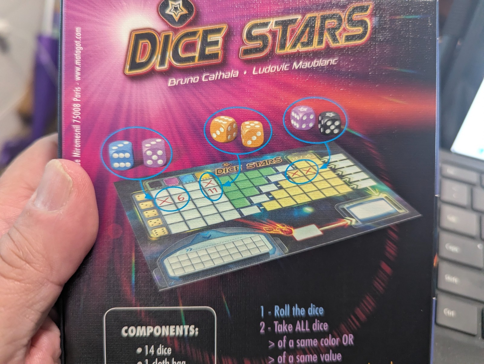DICE STARS Dice Game Bruno Cathala WizKids 100% COMPLETE 2016