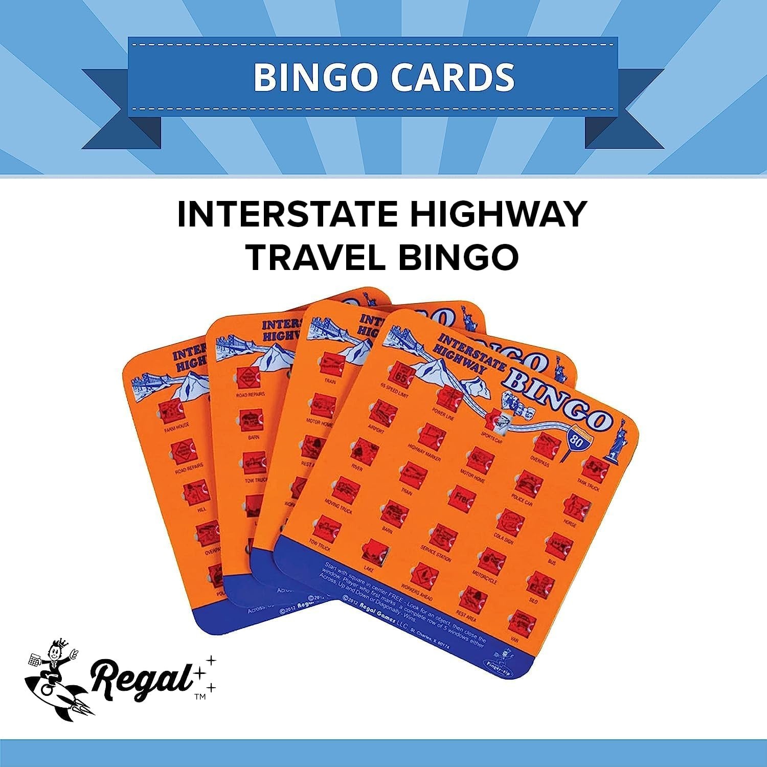 Interstate Highway Bingo Set – Reusable Cards with No Chips for Easy Gameplay