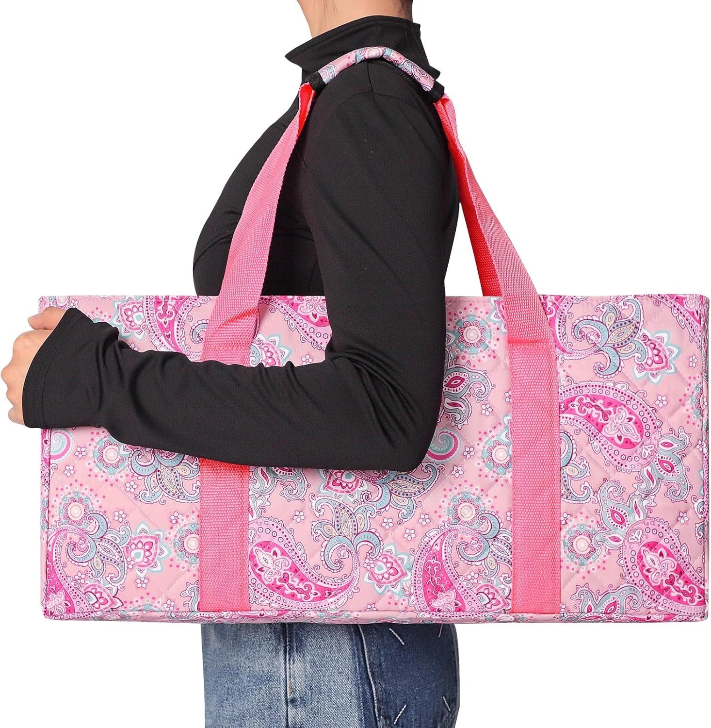 Elegant Pink Printed Mahjong Bag with Two Wrappers – Perfect for Travel