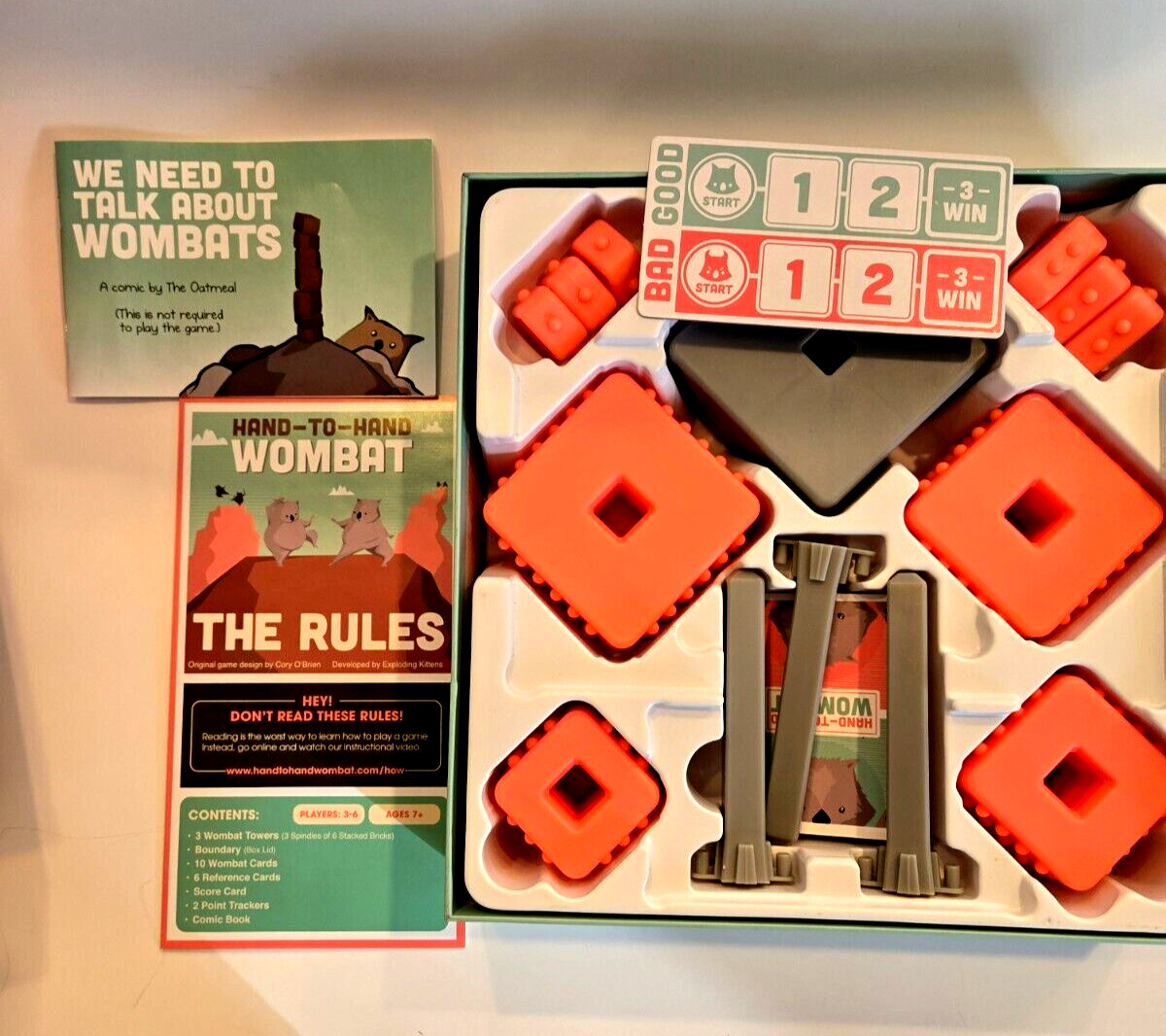 Hand-To-Hand Wombat Party Game by Pressman Ages 7+, 3-6 Players 15 Minutes