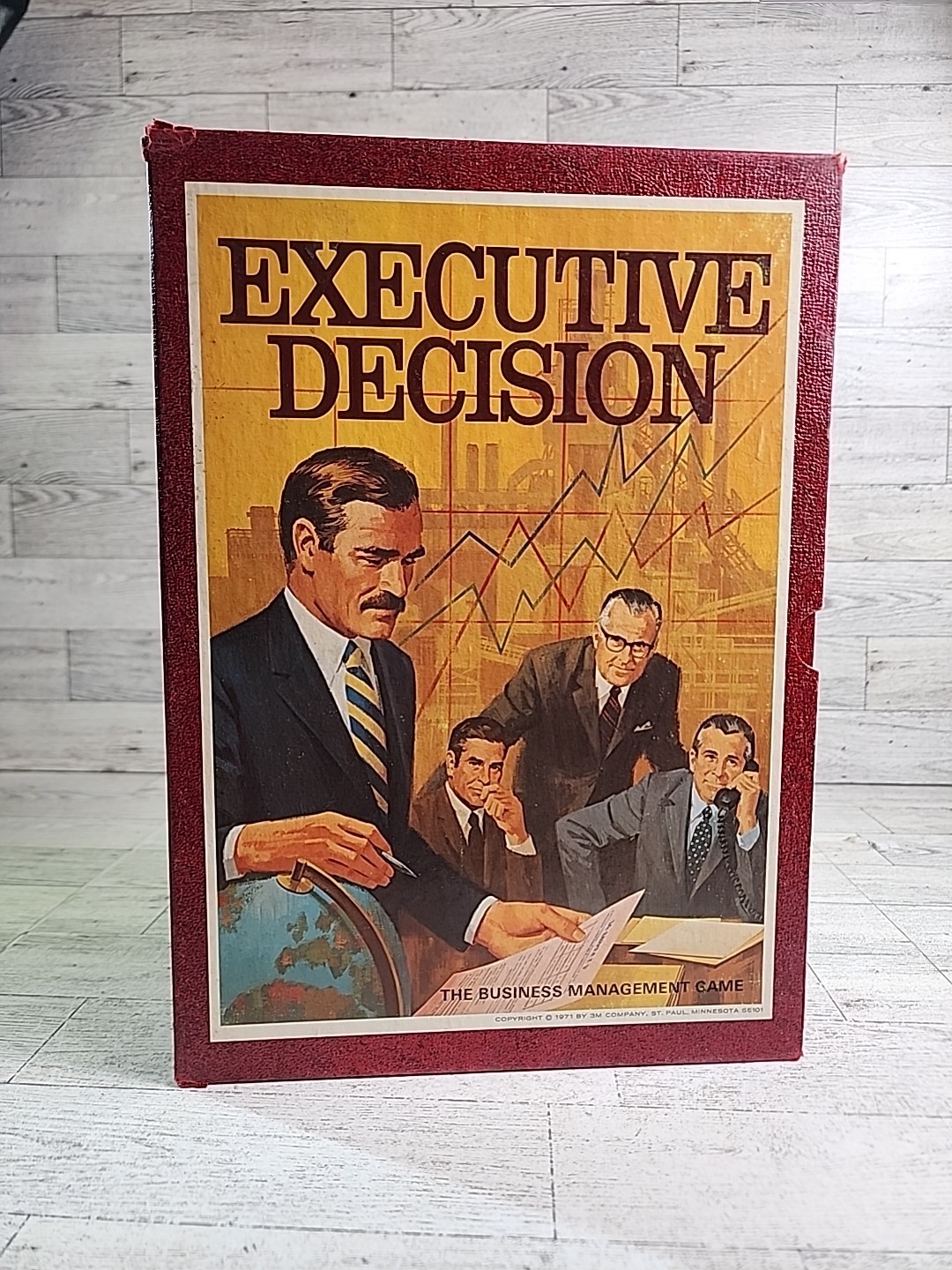 Vintage Bookshelf Board Game “EXECUTIVE DECISION” 1971 3M Faux Book