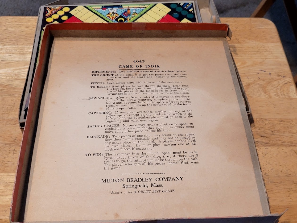 VINTAGE 1920’S MILTON BRADLEY GAME OF INDIA