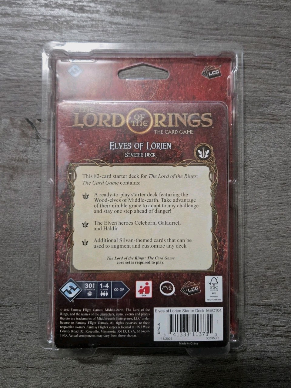 Lord Of The Rings Card Game LCG- Elves Of Lorien Starter Deck, Out Of Print, NEW