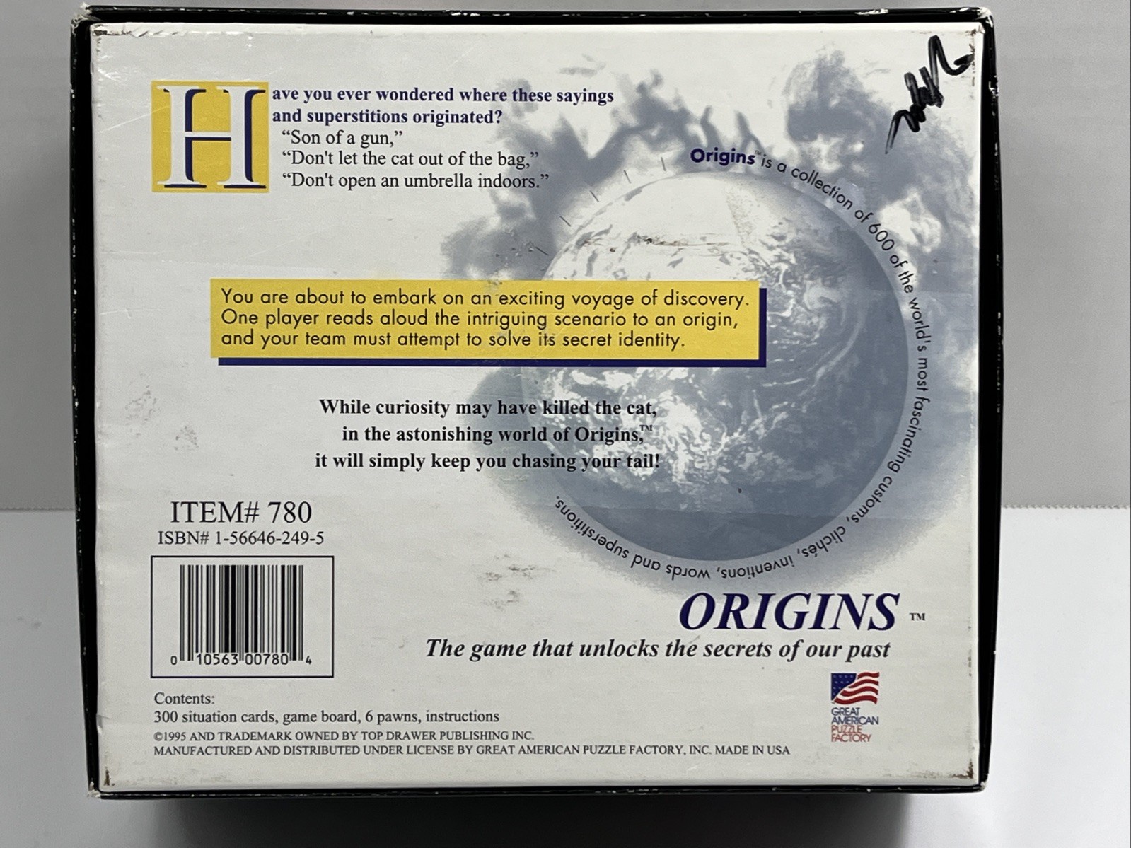 Origins The Game that Unlocks the Secrets of Our Past Vintage 1995