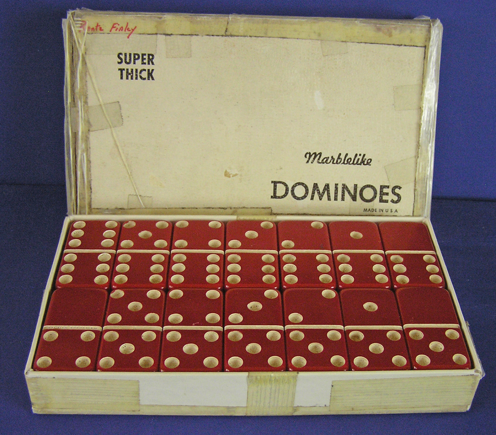 Puremco SUPER THICK Marblelike Red Dominoes #816 in Original Box