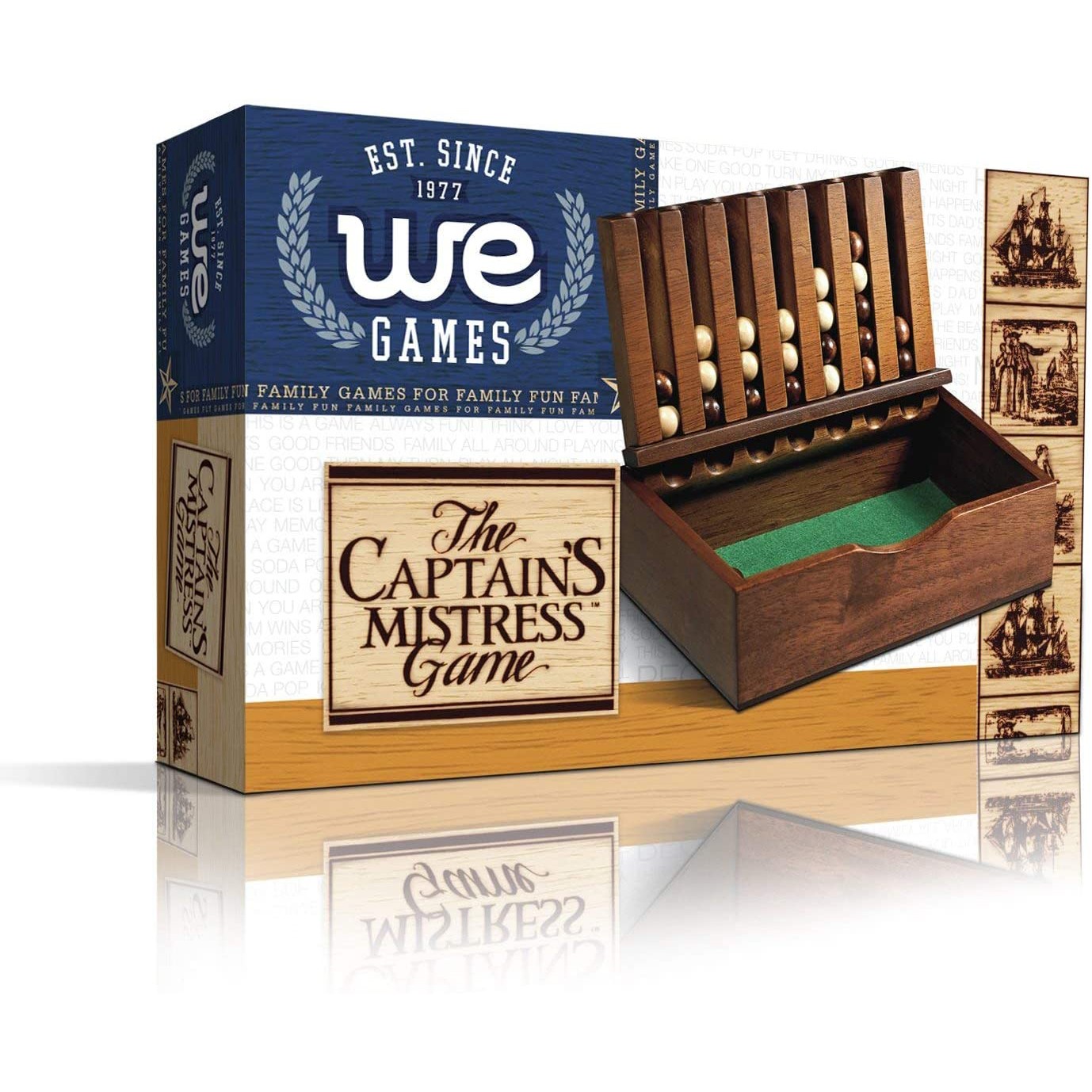 WE Games Wood Captain’s Mistress (4-in-a-Row) Connect Game