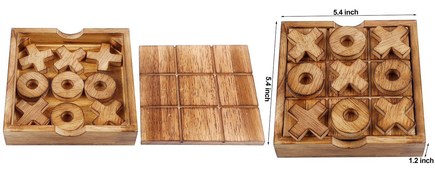 Glintoper Tic Tac Toe & 4 in a Row Tables Game Set, Classic Board Games