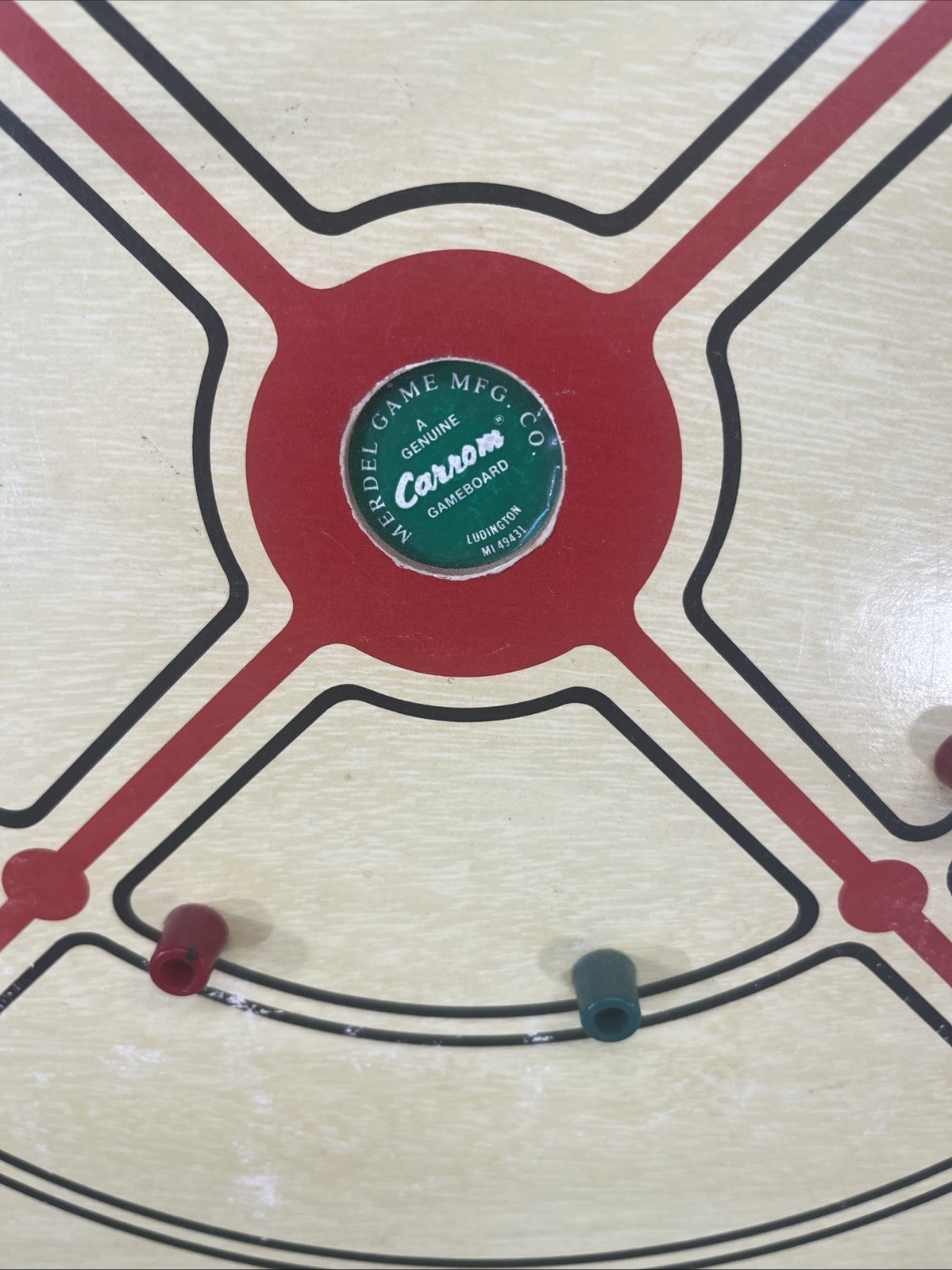 Carrom Double Sided Game Board With Attached Hanger. Game Room/man Cave.