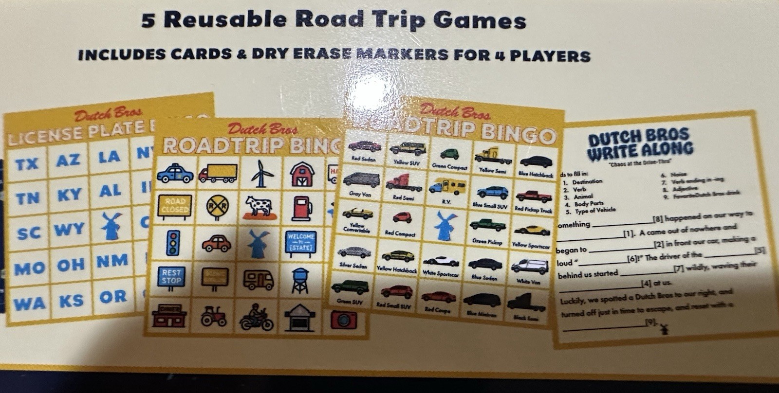 NEW Exclusive Dutch Bros Road Trip 92 Game Set and Set Of Markers