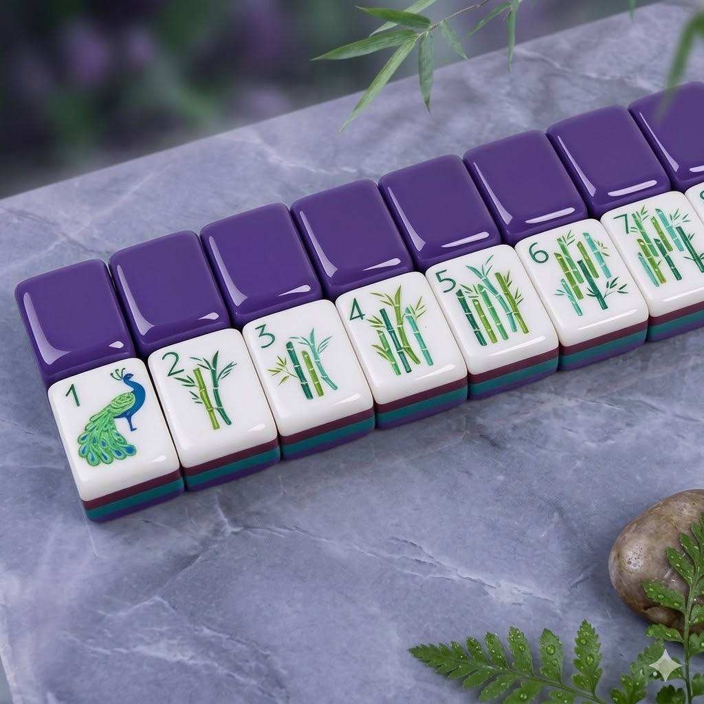 American Mahjong Game Set, 160 Dark Purple Layered Mah Jong Tiles