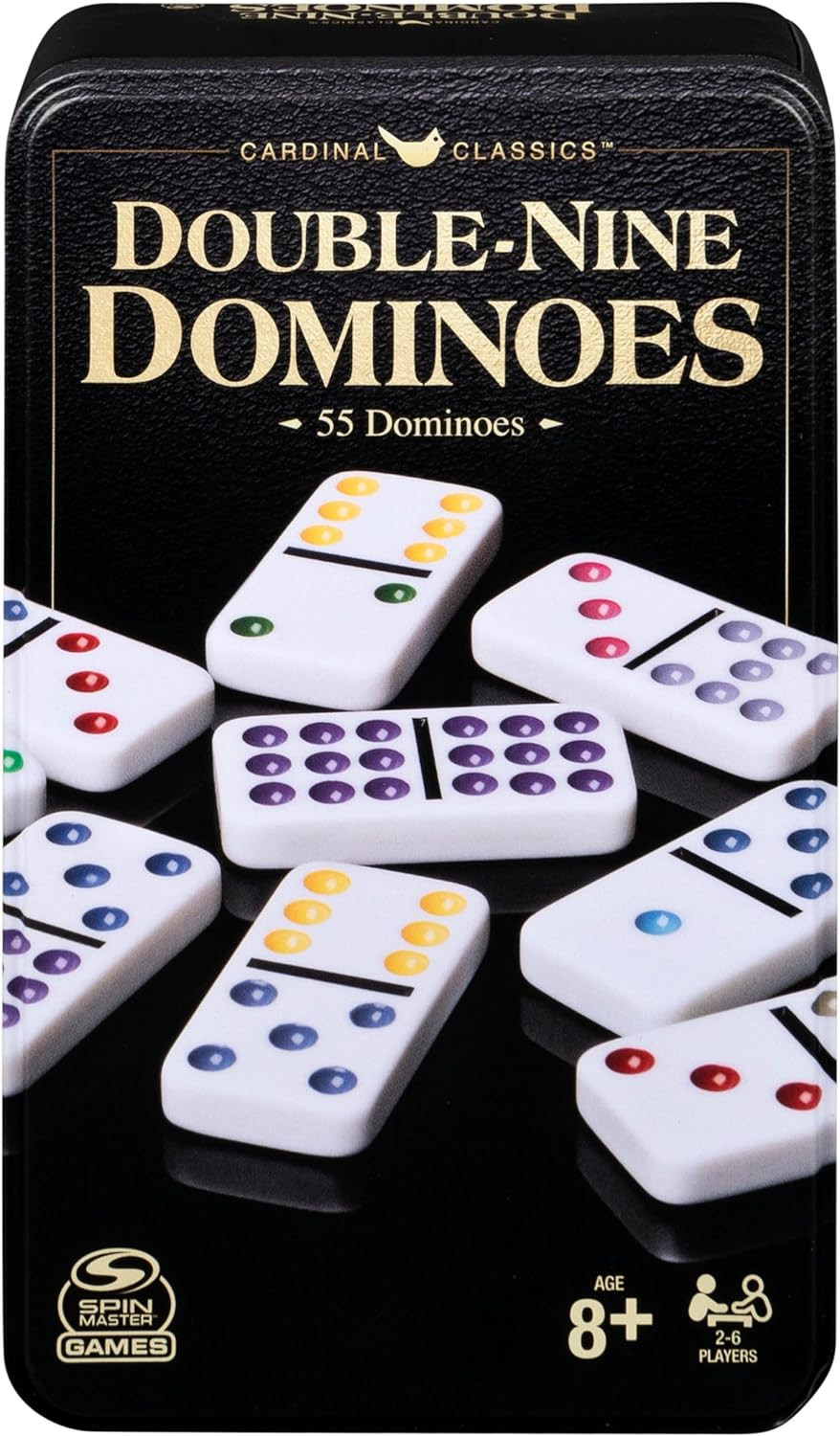 Spin Master Games, Cardinal Classics Double Nine Dominoes Set in Storage Tin, Do